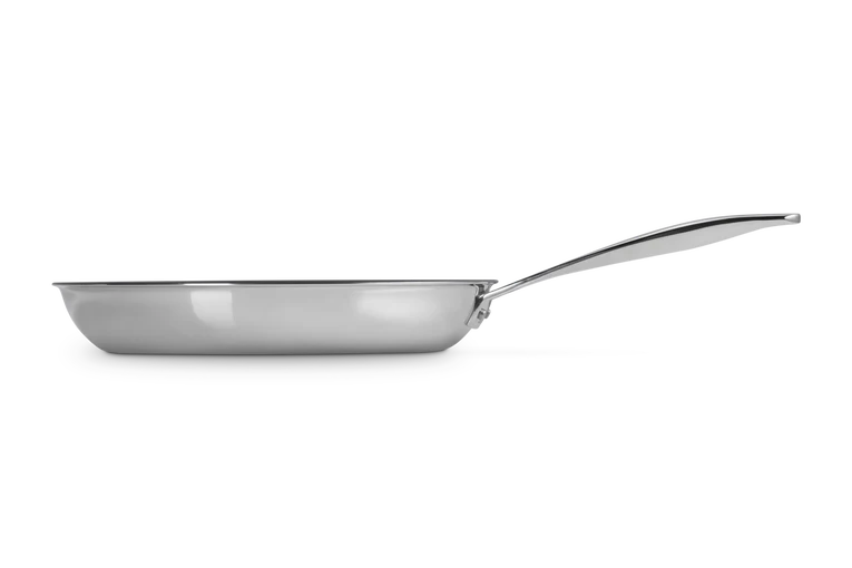 Padella bassa in acciaio inox, interno antiaderente - 30 cm