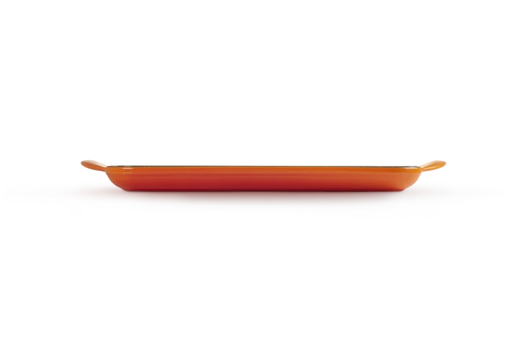 Grill rettangolare Tradition in ghisa vetrificata - 32 cm Arancio