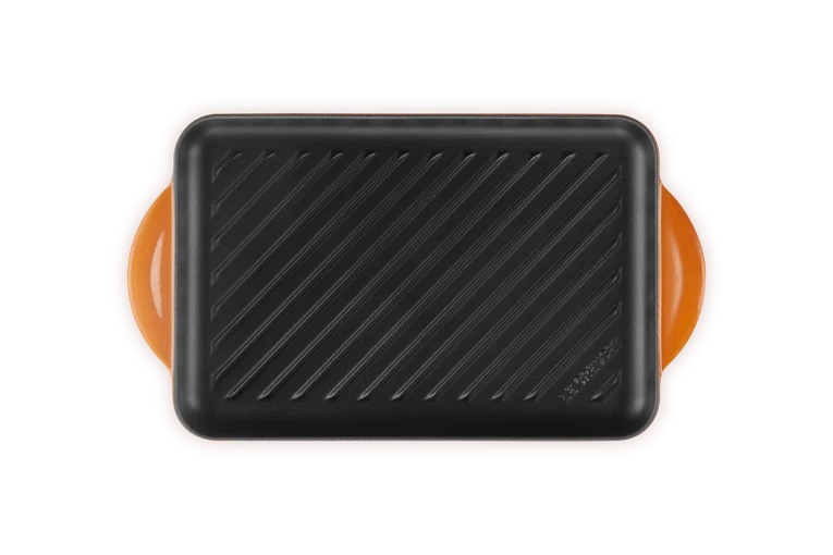 Grill rettangolare Tradition in ghisa vetrificata - 32 cm Arancio