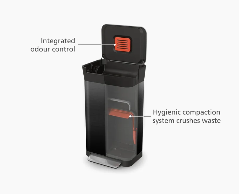 Joseph & Joseph - Titan 30L Compattatore per rifiuti nero