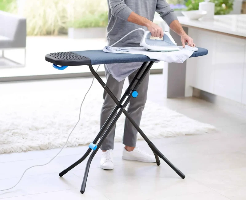 Glide Plus - Asse da stiro Piegabile - 130 cm con Copertura avanzata BLU