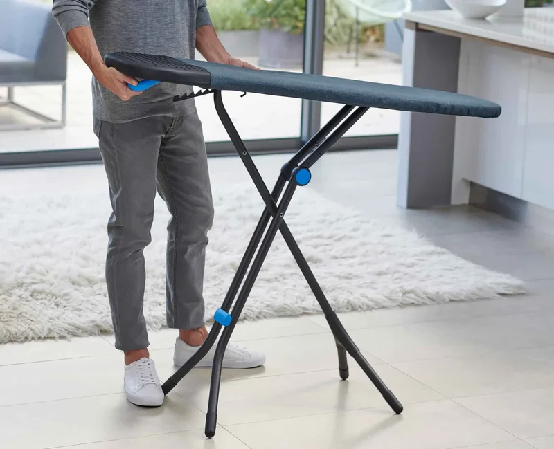Glide Plus - Asse da stiro Piegabile - 130 cm con Copertura avanzata BLU