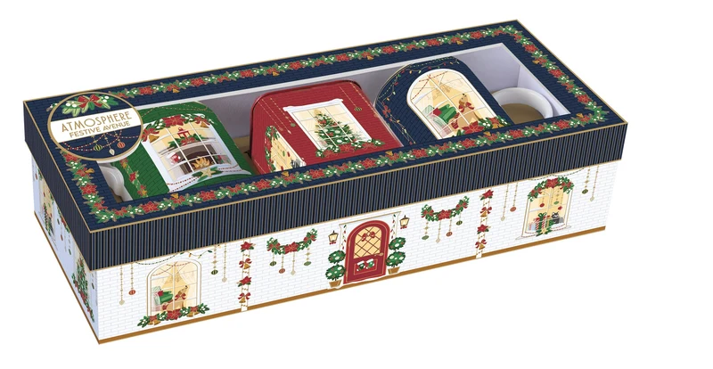 Set tea con 2 mug in porcellana - Gift Box in latta / Festive Avenue