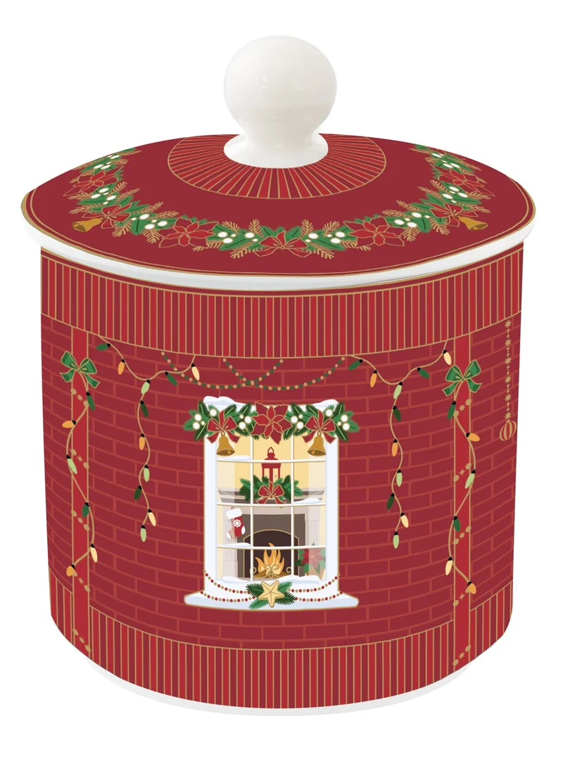 Barattolo c/coperchio - 10,5x13 h cm / Festive Avenue