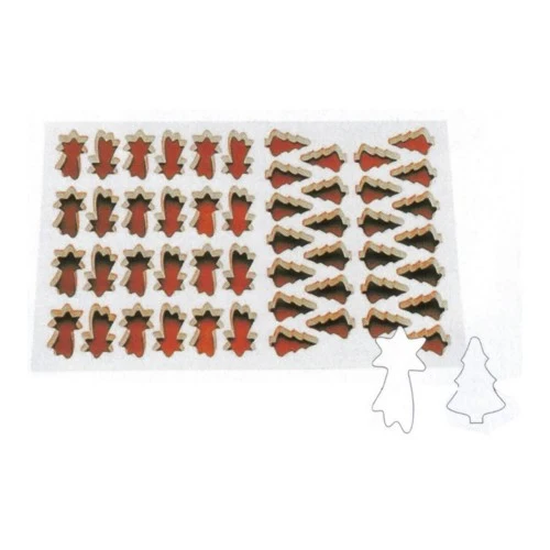 Placca pastafrolla 50 impronte stella e albero su teglia 57.5x39