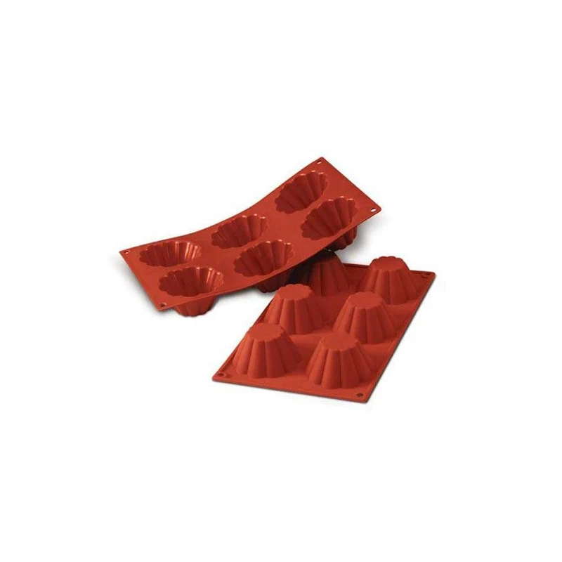 Stampo silicone briochette cannellata ø cm.7.9 h.3 6 impronte