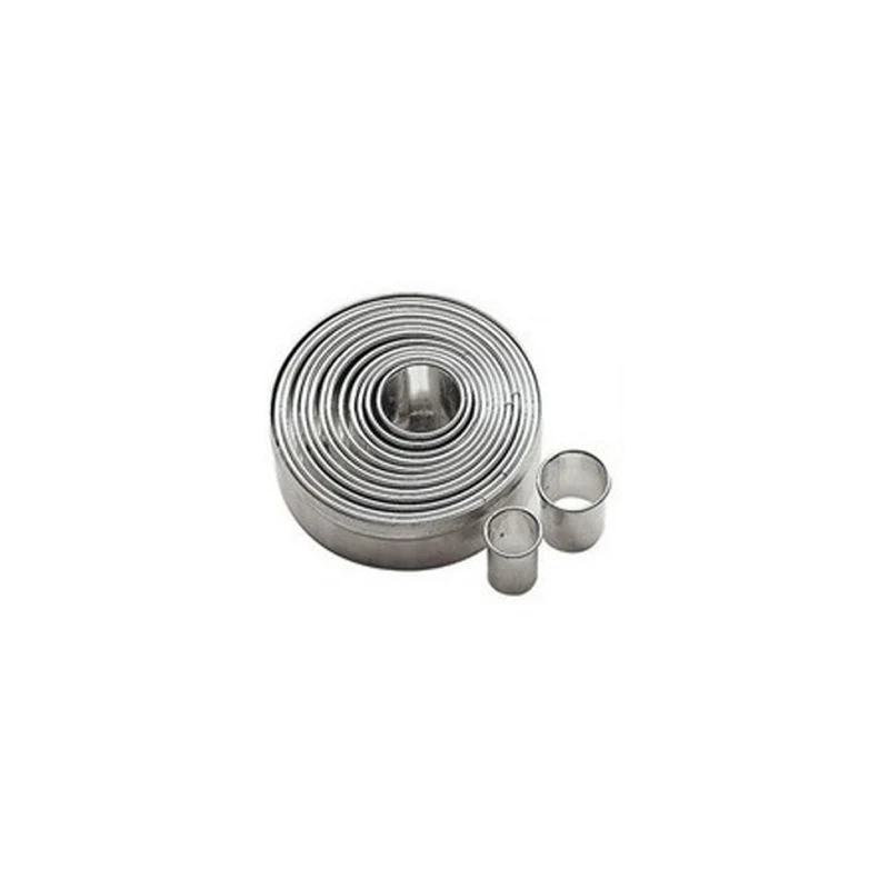 Set tagliapasta inox ad anello da ø cm.2 a ø cm.12 set 14 pezzi