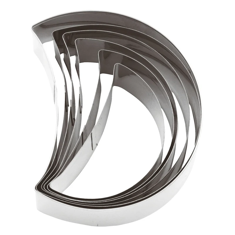 Set tagliapasta inox forma mezzaluna pezzi 6