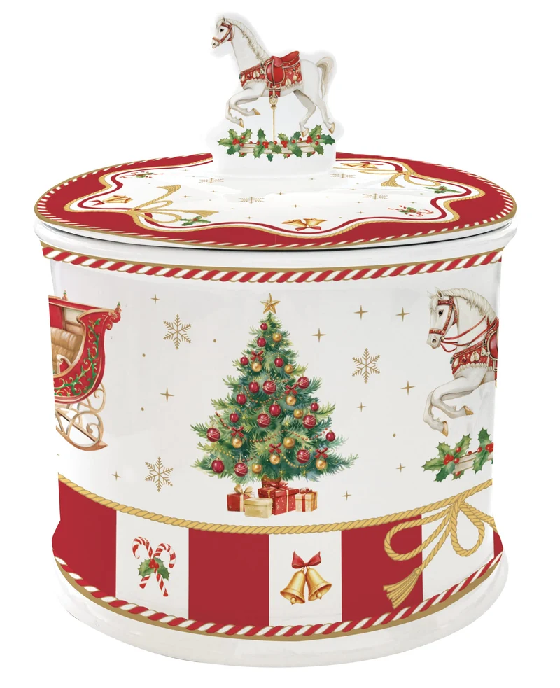 Biscottiera In Color Box - 14 cm h 16,5 cm / Christmas Tale