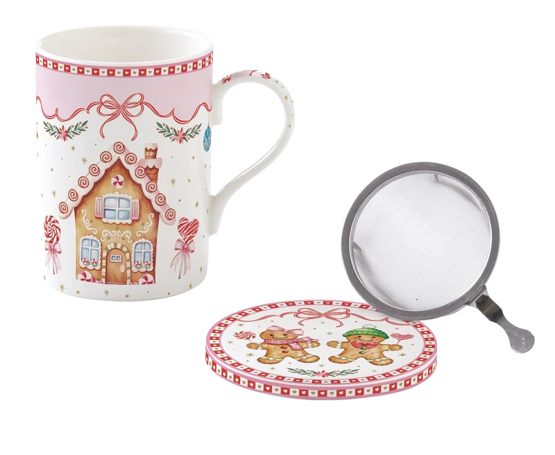 Mug e sottobicchiere con infusiera - 350 ml