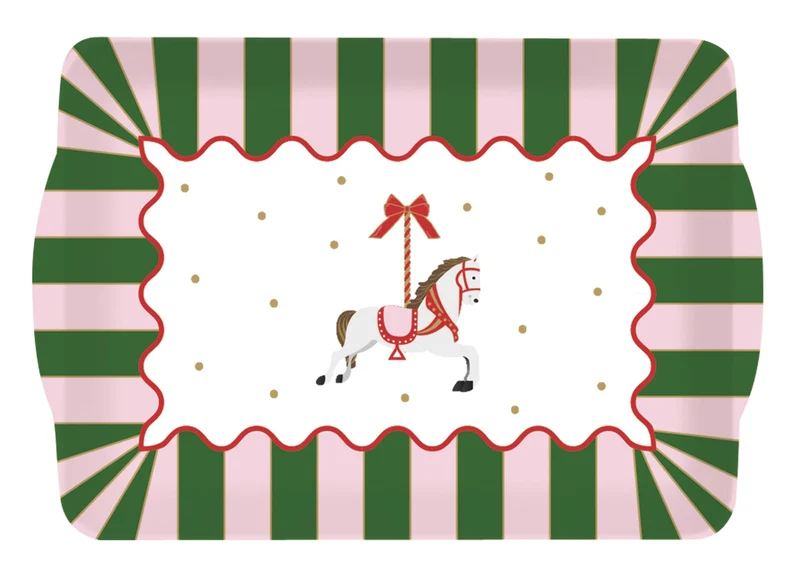 Vassoio con Manici - 22x15 cm / Christmas twin