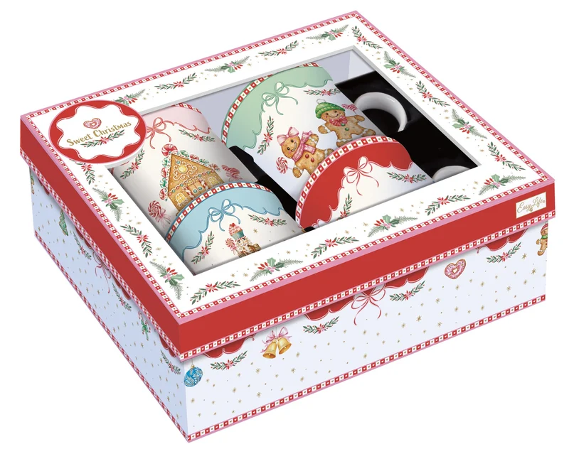 Set 4 mug In gift box - 300 ml / Sweet Christmas
