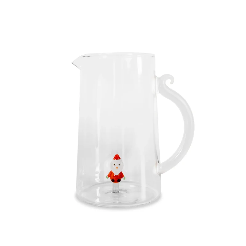 Caraffa in vetro borosilicato - 1,2 L / Decoro Babbo Natale