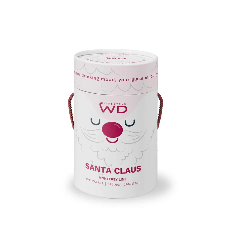Caraffa in vetro borosilicato - 1,2 L / Decoro Babbo Natale