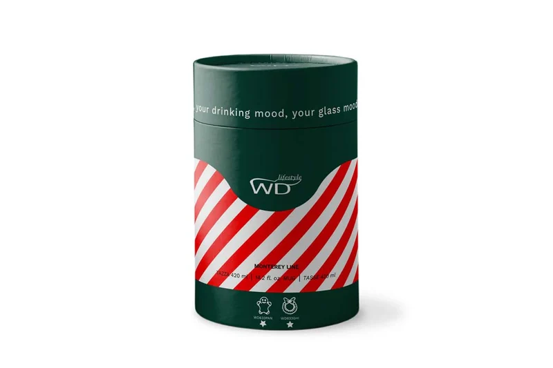 WD LifeStyle - Tazza Vetro Borosilicato 420 Ml Decoro Omino Pan di Zenzero