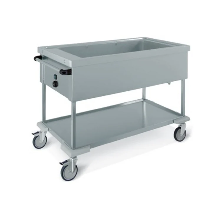 Carrello inox bagnomaria termico 2 gastronorm 1/1 1200w