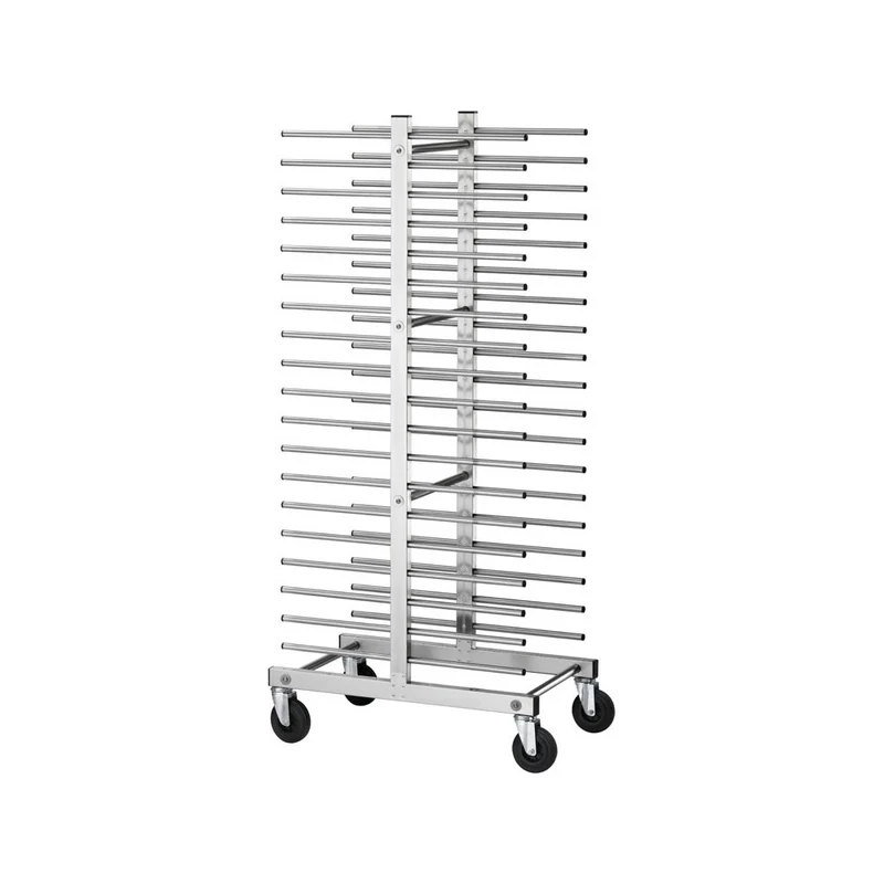 Carrello inox portateglie cm.60x40 con pioli 40 teglie