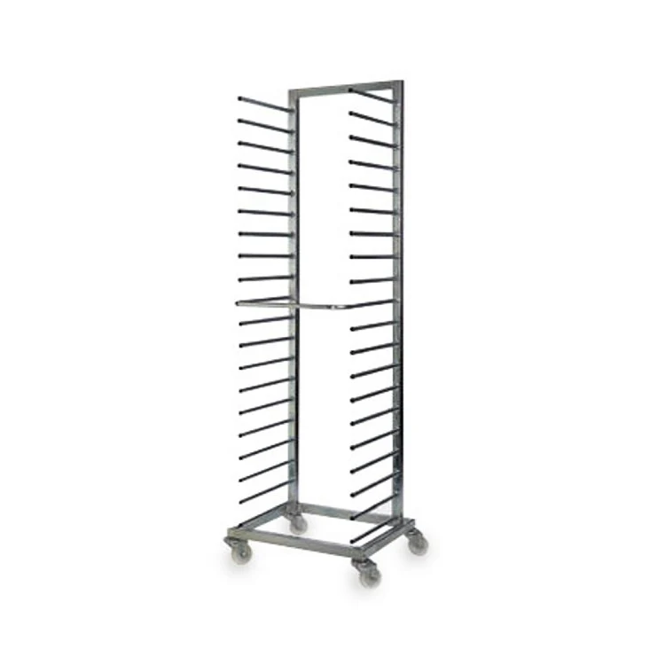 Carrello inox portateglie cm.60x40 con pioli 20 teglie