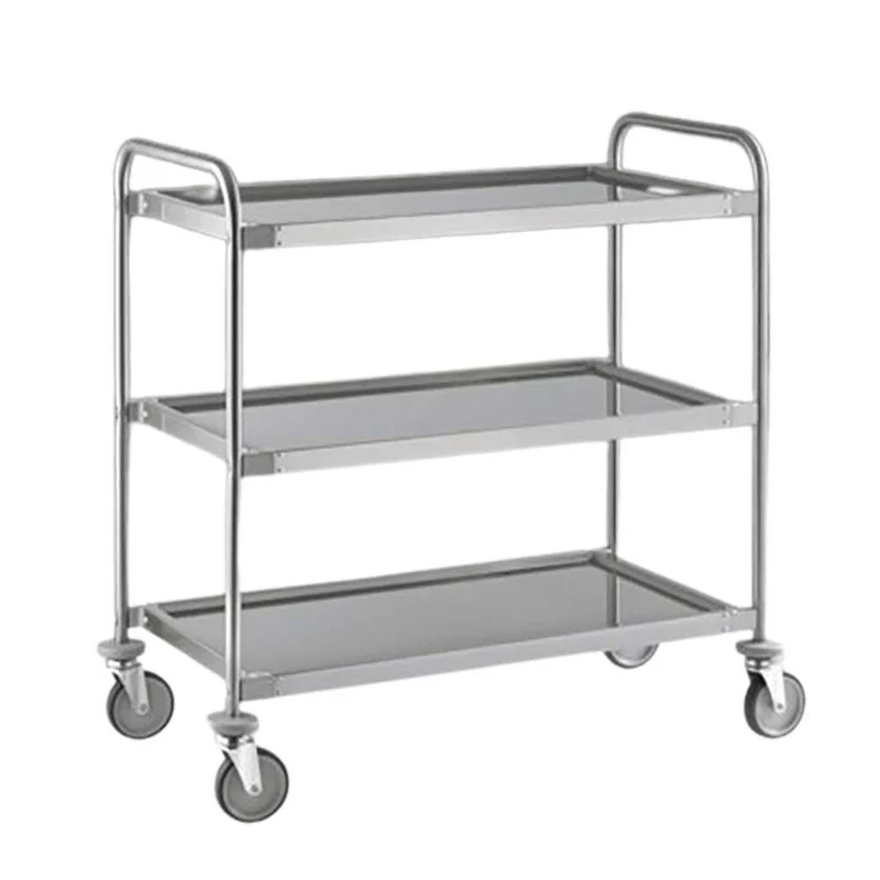 Carrello inox 3 piani cm.80x50 h.85 portata kg.100