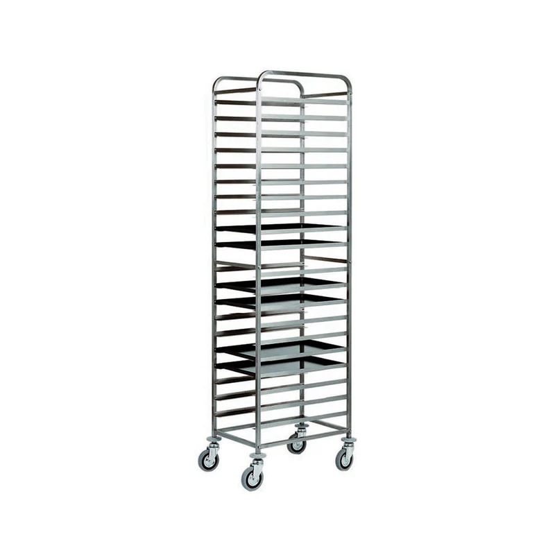 Carrello inox portateglie cm.60x40 capacita' 20 teglie