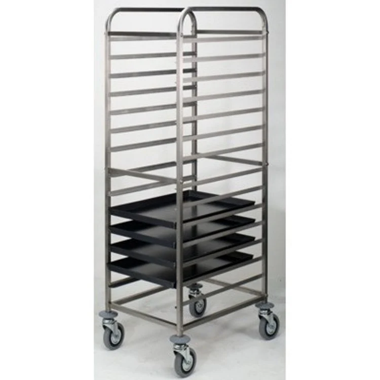 Carrello inox portateglie cm.60x40 capacita' 14 teglie