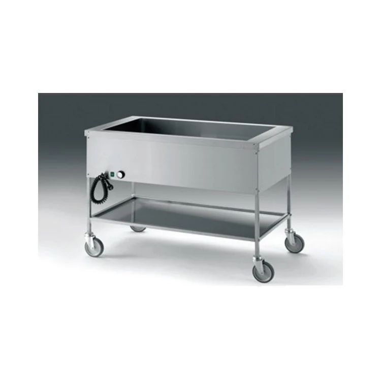 Carrello inox bagnomaria termico 4 gastronorm 1/1 2x1950w