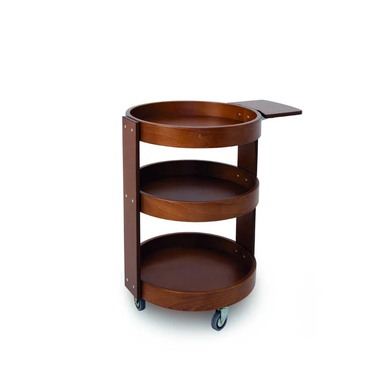 Carrello legno porta liquori rotondo