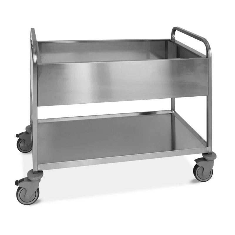 Carrello inox per sbarazzo con 3 bacinelle gn 1/1 e 1 ripiano