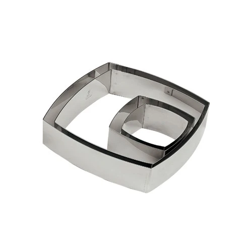 Fascia inox quadrata cm.10x10 h.4.5 bombata