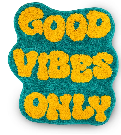 Tappeto colorato " Good vibes only "