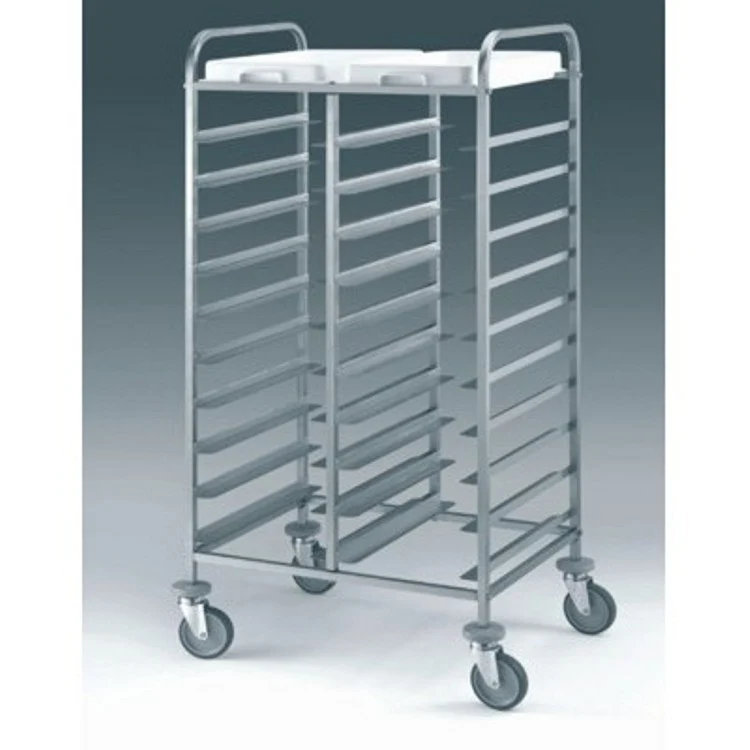 Carrello inox portavassoi cm.53x37 euronorm 20 vassoi