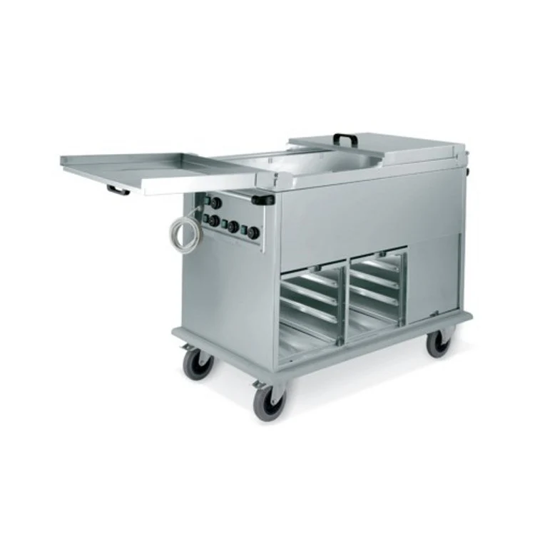 Carrello inox bagnomaria armadio chiuso vani riscaldati