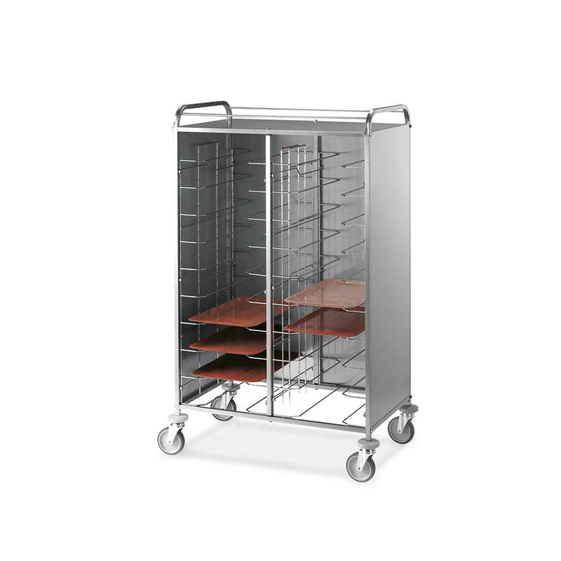 Carrello inox portavassoi universali 20 vassoi pannellato ix