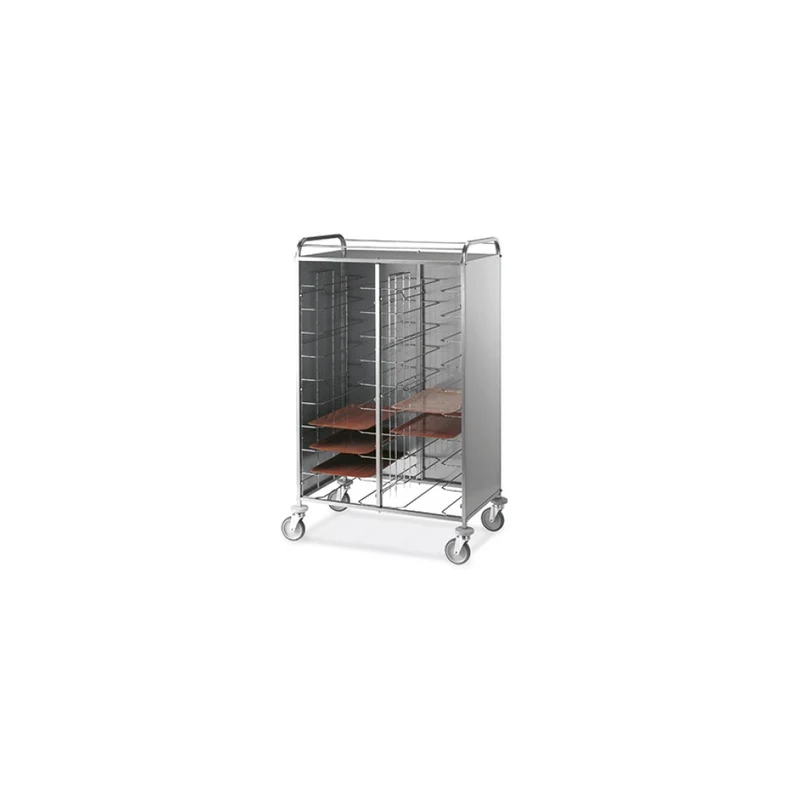 Carrello inox portavassoi universali 20 vassoi pannellato ix