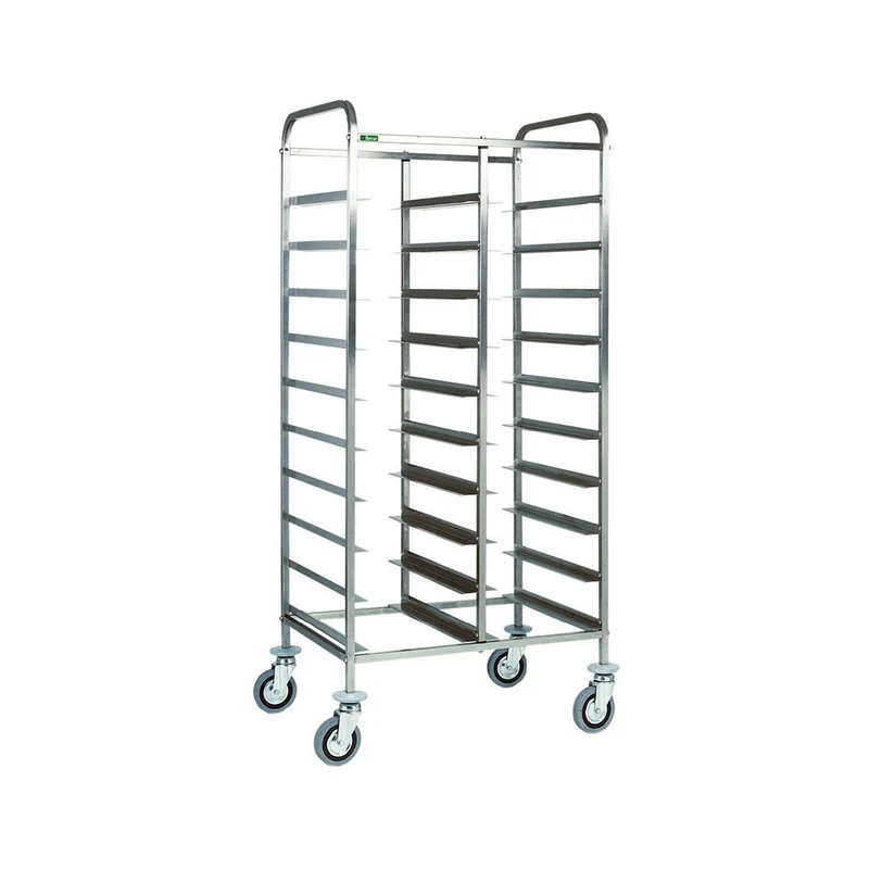 Carrello inox portavassoi cm.53x32.5 20 vassoi