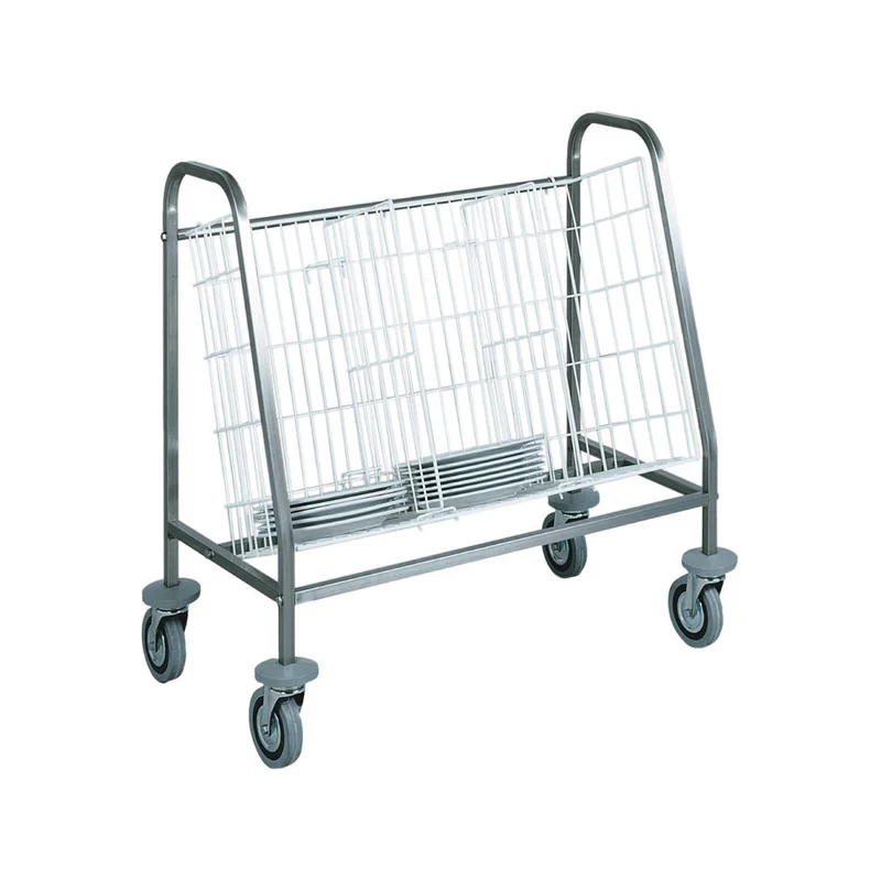 Carrello inox portapiatti in filo 100 piatti