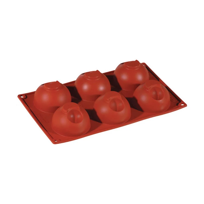 Stampo silicone semisfere accoppiate ø cm.7.5 h.4.3 6 impronte