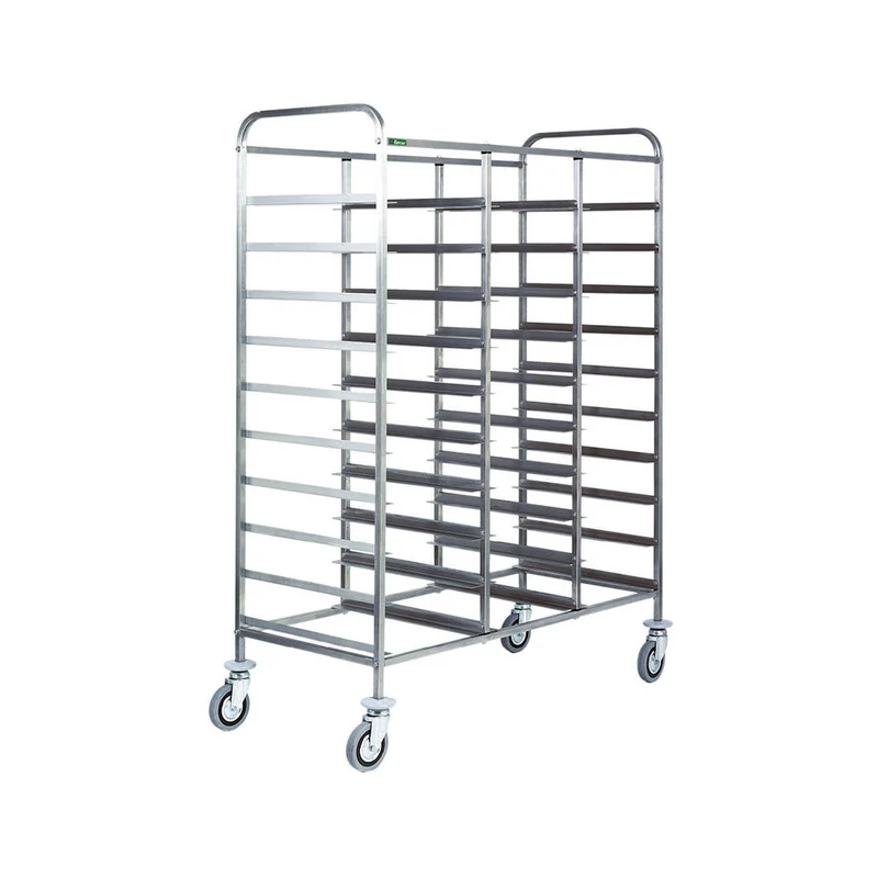 Carrello inox portavassoi cm.53x32.5 30 vassoi