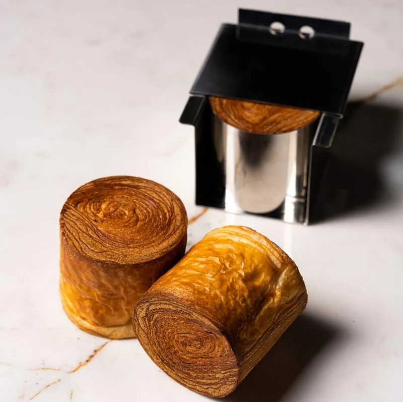 Stampo inox croissant geometrico cilindrico ø cm.6.5 h.6