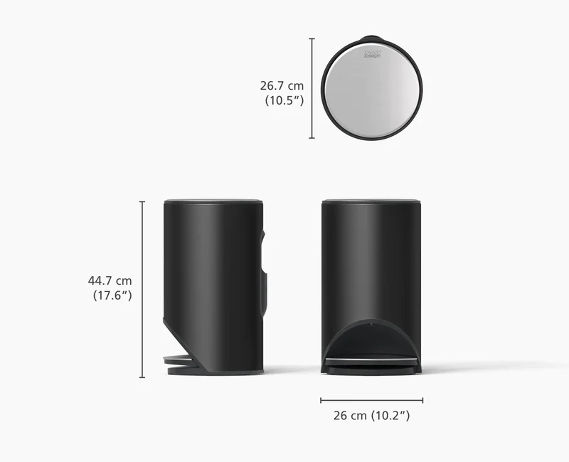Cestino a pedale - 10 L nero opaco