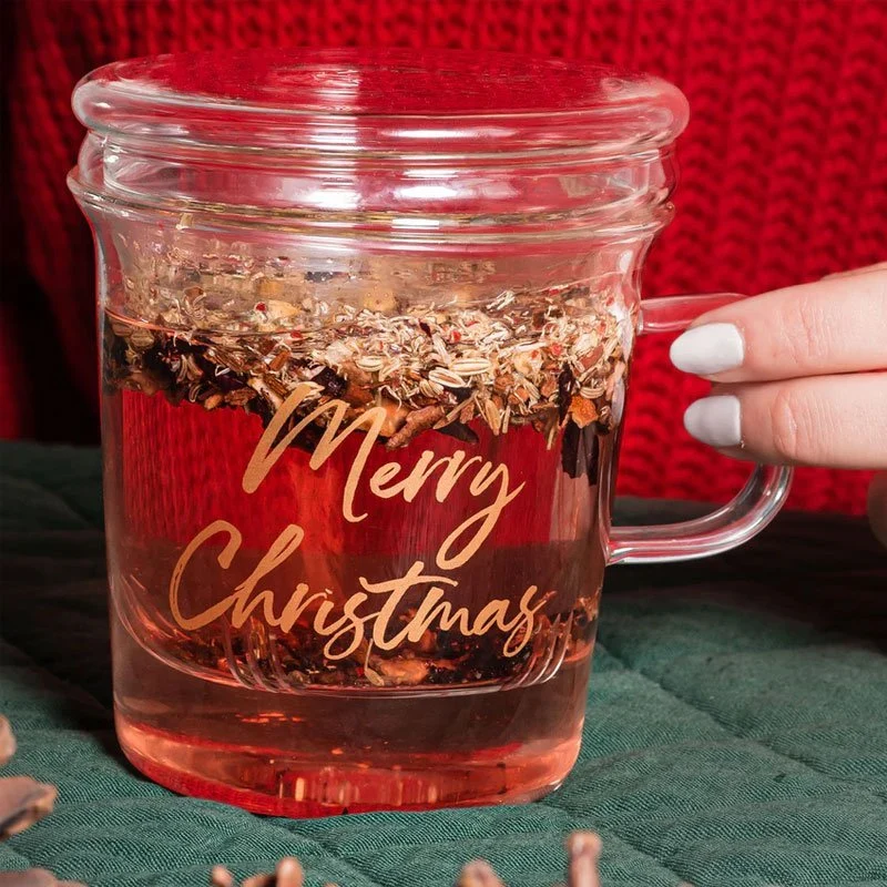 Simple Day - Tisaniera In Vetro " Merry Christmas "