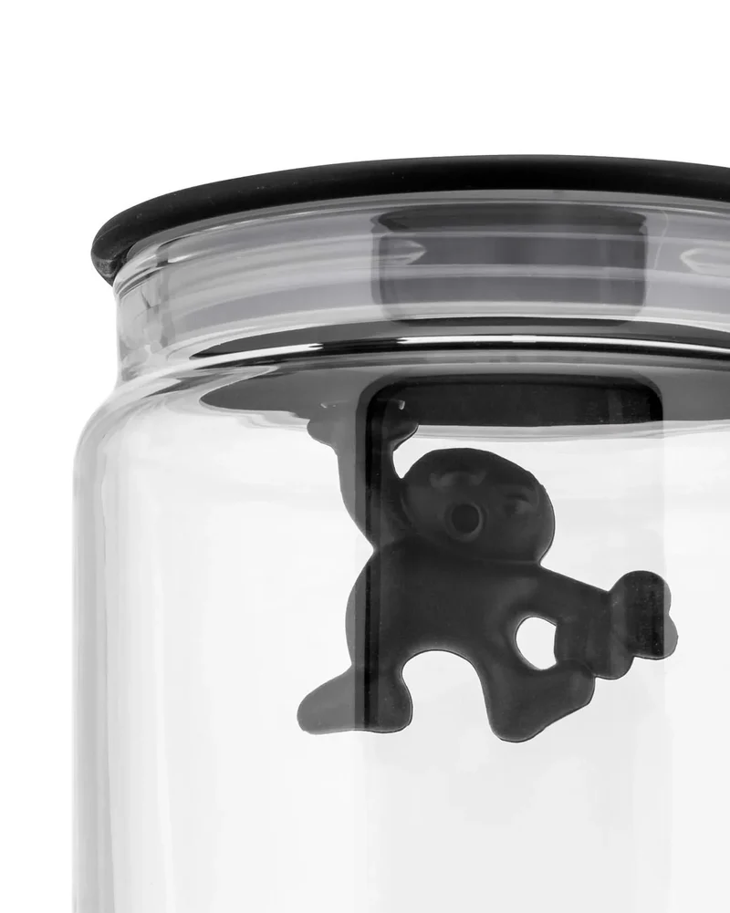 GIANNI Barattolo con coperchio in resina termoplastica - Nero 70 CL