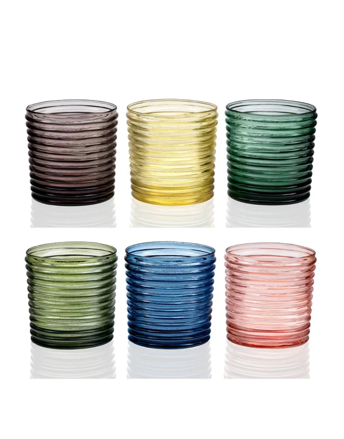 VERTIGO Bicchieri in Vetro - SET 6 PZ Multicolor
