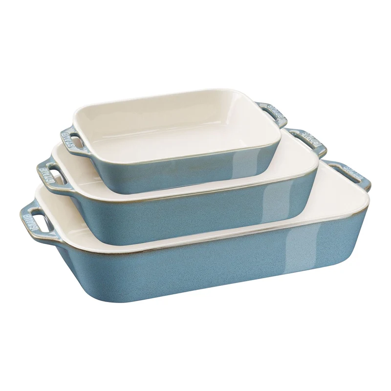 Set di pirofile rettangolare - 3-pz., turchese antico