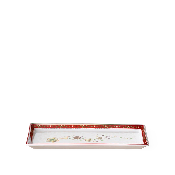 Winter Bakery Delight Vassoio per dolci e torte rosso, 39,7 x 17,3 cm, Premium