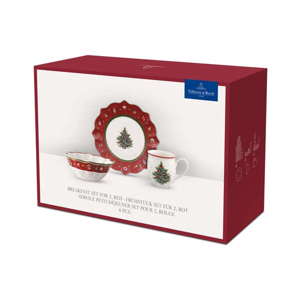 Toy's Delight Set da colazione rosso, Premium Porcelain