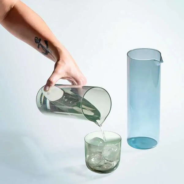 LIKE GLASS Caraffa da acqua/ succo - Verde, 1000 ml, vetro borosilicato