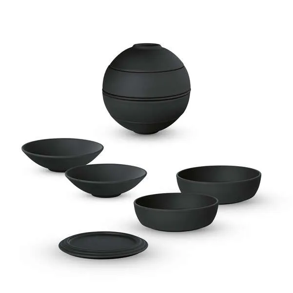 La petite Boule Set per l'aperitivo nero, Premium Porcelain