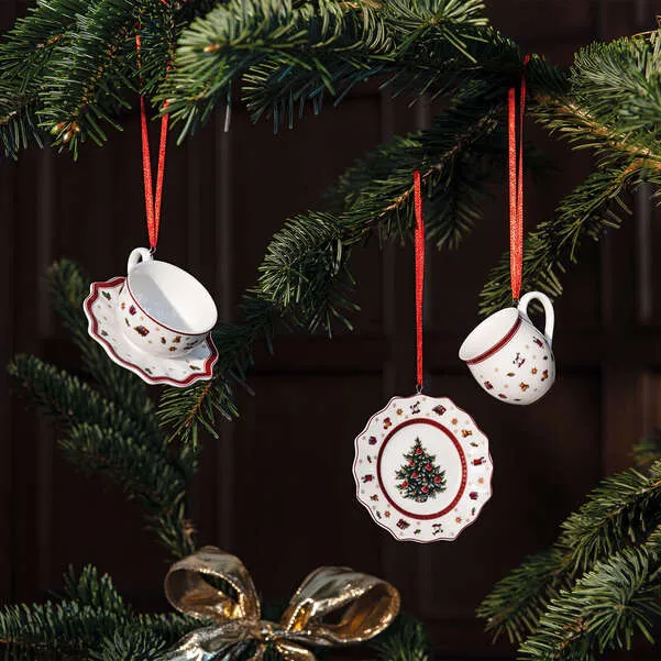 Toy's Delight Addobbi natalizi bianco, 0 x 0 mm, Premium Porcelain - set 3 pz