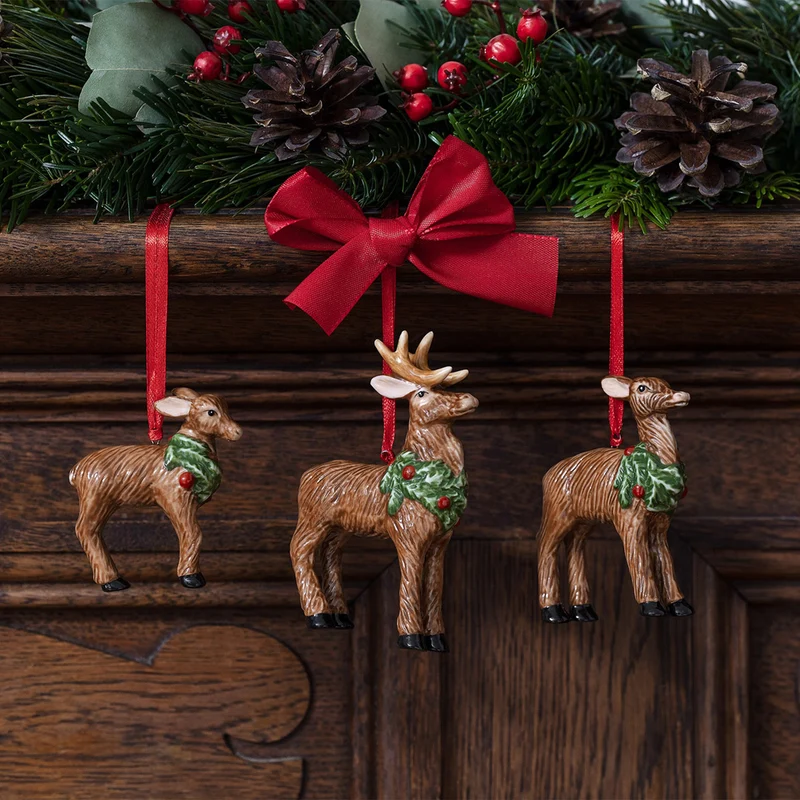 Villeroy & Boch - Nostalgic Ornaments Ornamenti famiglia cervi, set 3pz